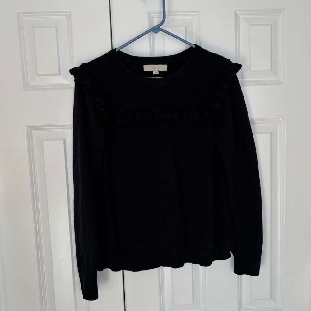 LOFT Elegant Black Knit Sweater